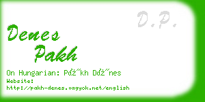 denes pakh business card